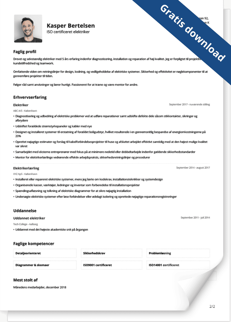 Basis CV Skabelon