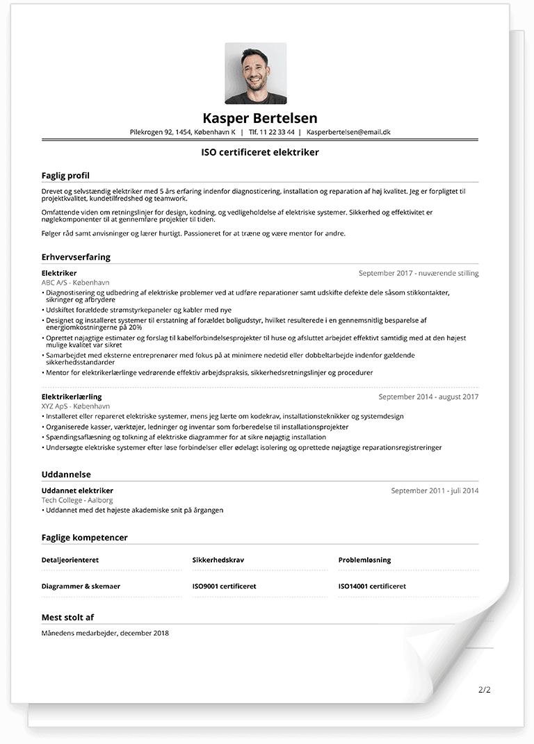 Klassisk CV Skabelon
