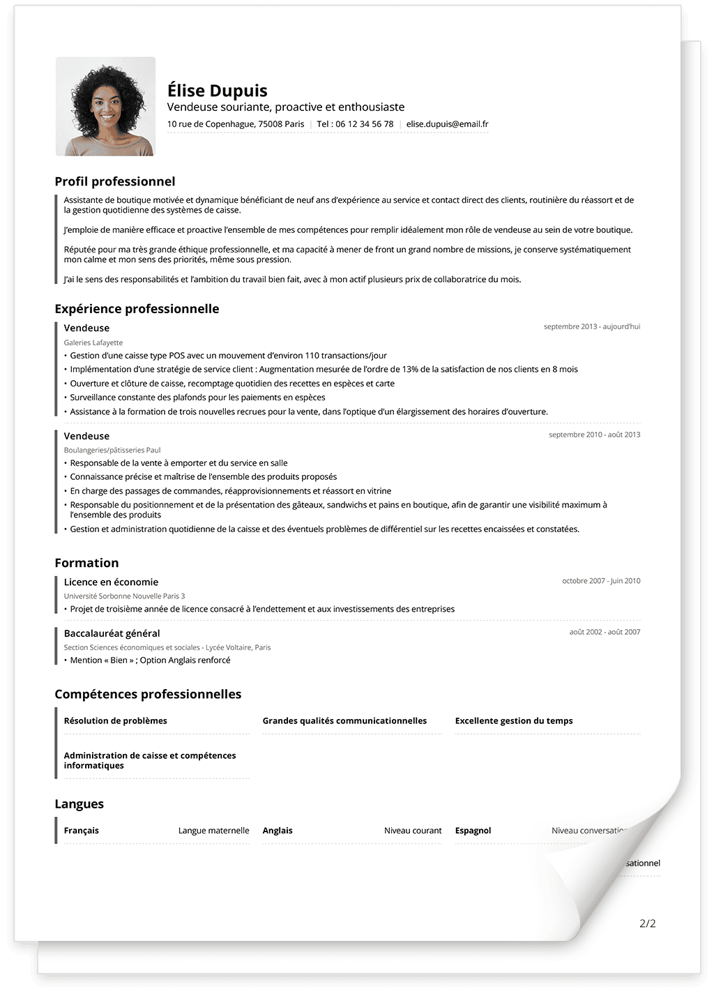 Modèle de CV fonctionnel