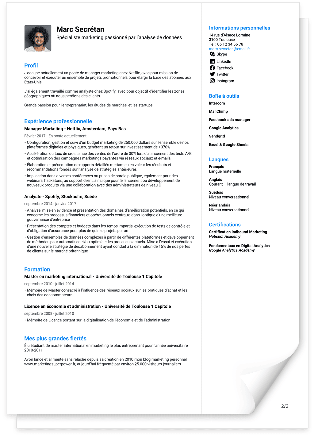 Modèle de CV moderne